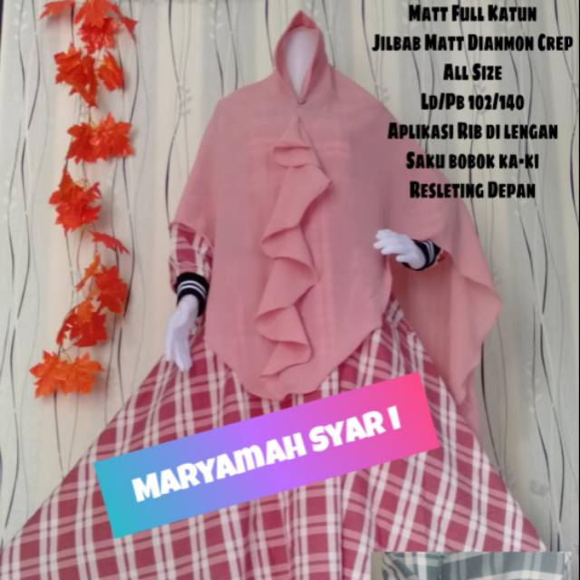Set gamis Maryamah syar'i tren terbaru