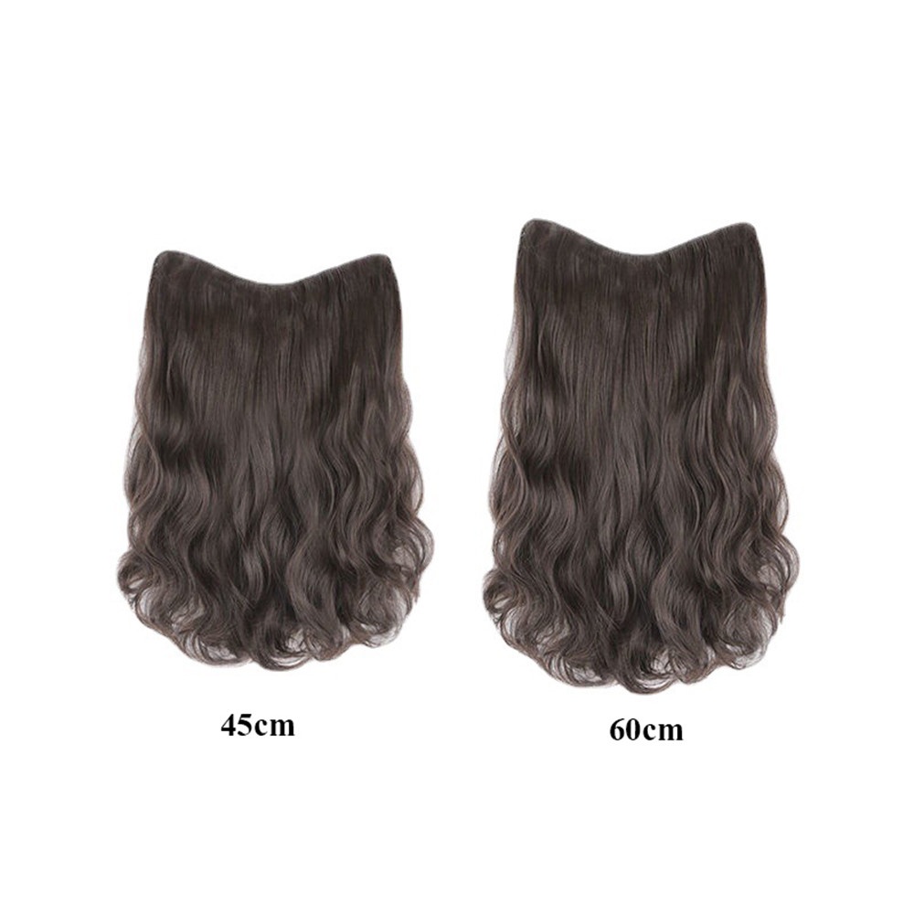 【COD Tangding】Wig Rambut Ekstensi Model Panjang Lurus Keriting Bahan Sintetis Ukuran 45 / 55 / 60cm