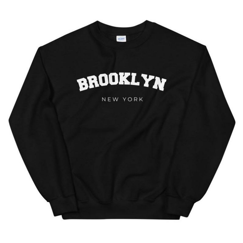 S - XXXXXL(6XL) Sweater Crewneck BROOKLYN Oversize Sweatshirt NY New York BIGSIZE Unisex 5XL 4XL 3XL XXXL XXXXXL XXL 2L Jumbo Street Style Urban Unisex Fleece Premium