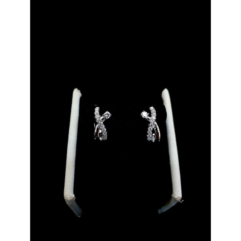 giwang jepit fashion berlian ring emaa putih