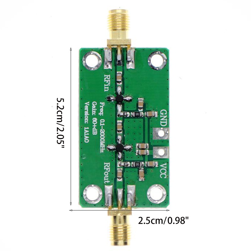 Btsg 0.1-2000MHz Gains Broadband Modul RF Amplifier Frekuensi Tinggi 60dB Untuk FM HF VHF/UHF Analizer