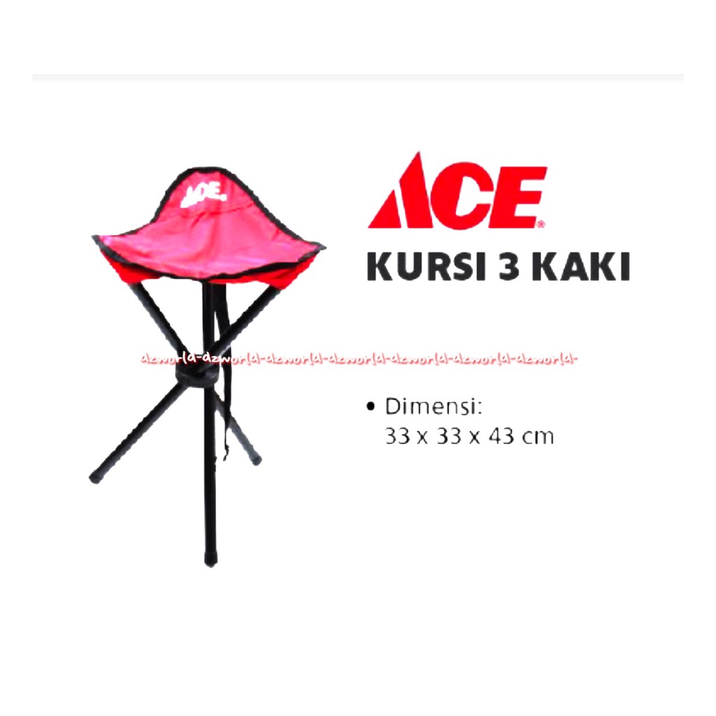 Ace Kursi Kaki 3 Sutradara Chair Red Merah Director's Chair Kursi Ultra Kursi Lipat Praktis Travel Travelling