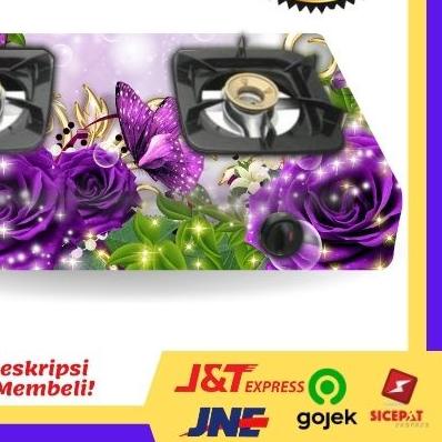 ♟ Sticker Kompor 2 Tungku Motif Bunga|Stiker Kompor Motif Murah | Sticker Kompor Bisa untuk jumbo ➭