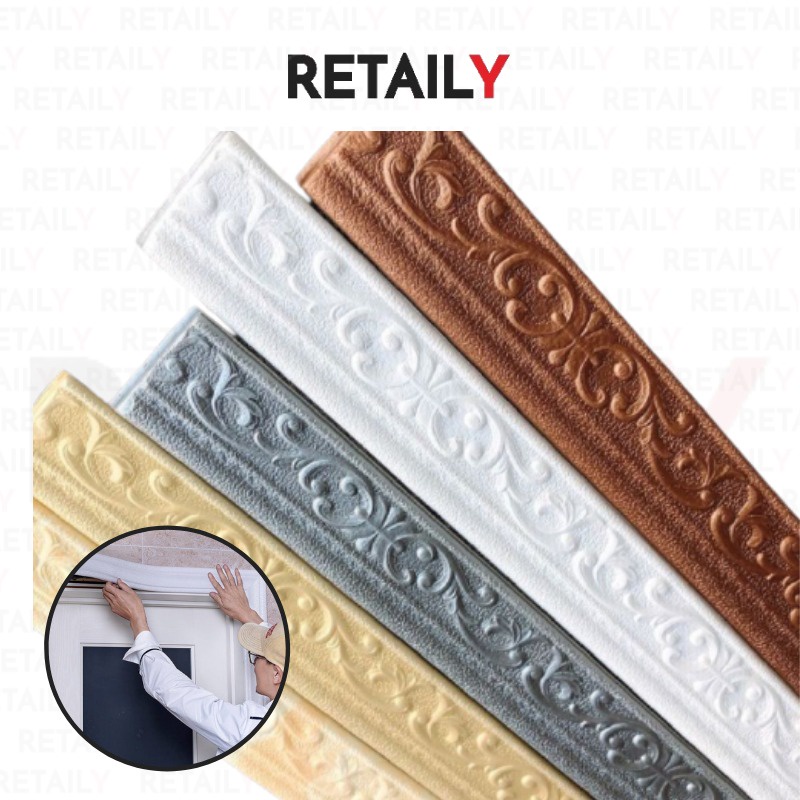 Retaily - HL0207 Wallpaper Dinding 3D Strip Perbatasan Pinggir Sticker Border