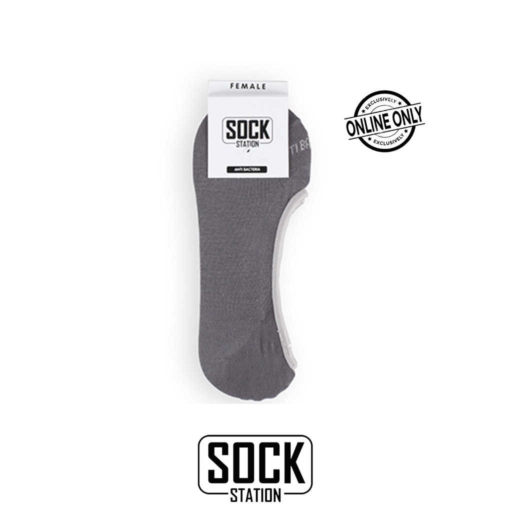 MUNDO SOCK STATION Women Casual Hidden Sock - Kaos Kaki Wanita Invisible No Show-Abu Tua