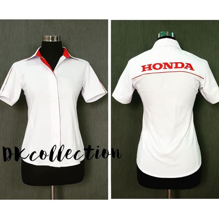Baju Kemeja Seragam Sales Honda Wanita Lengan Pendek S M L - Putih, M Lp0293