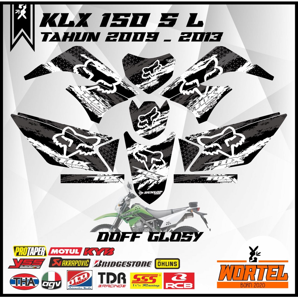 Sticker striping Hologram Decal Motor KLX 150 S/L//D TRACKER LAMAFOX (KLX lama Sebelum BF)