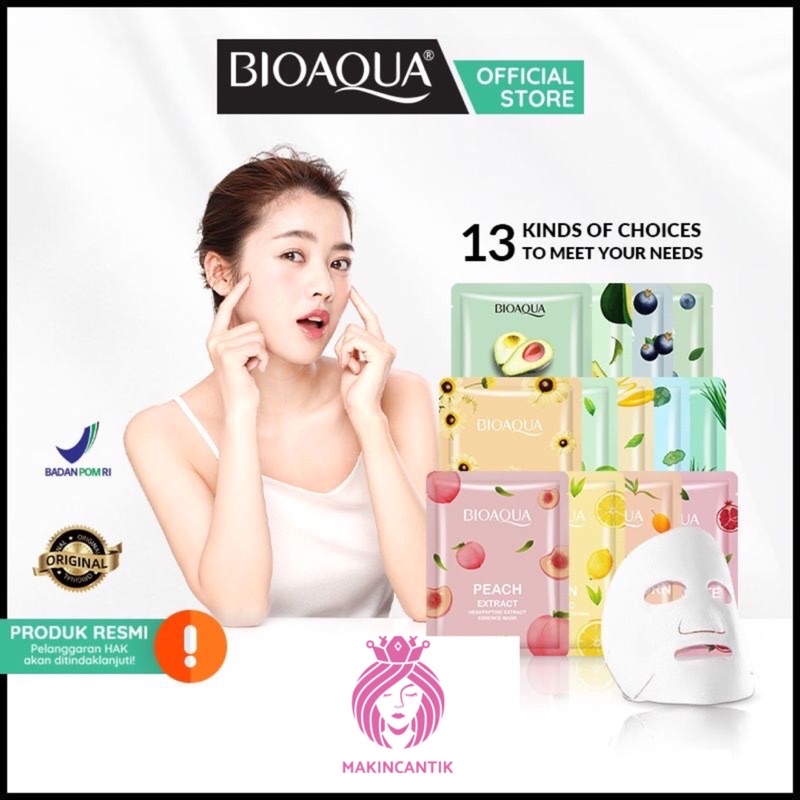 Bioaqua Sheet Mask Avocado/ Chamomile / Lemon/Pomegranate