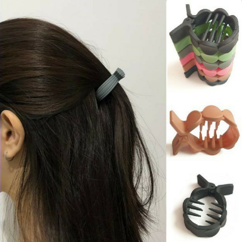 Jepit Jedai Doff Ikan diameter 4cm 5cm | Jepit Rambut Matte Fish Style Hair Claw Clips