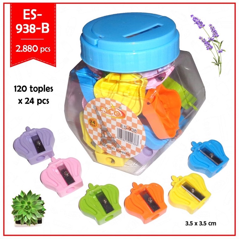 

Rautan toples kecil isi 24 pc motif mahkota