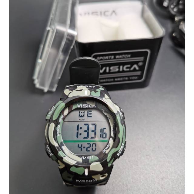 Jam tangan digital Sporty loreng army water Resist Visica 491