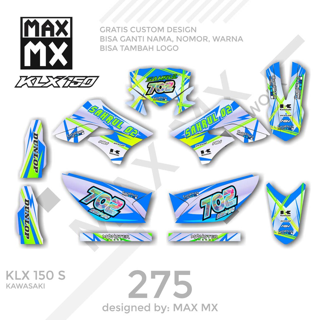 MX-01275 decal klx 150 biru
