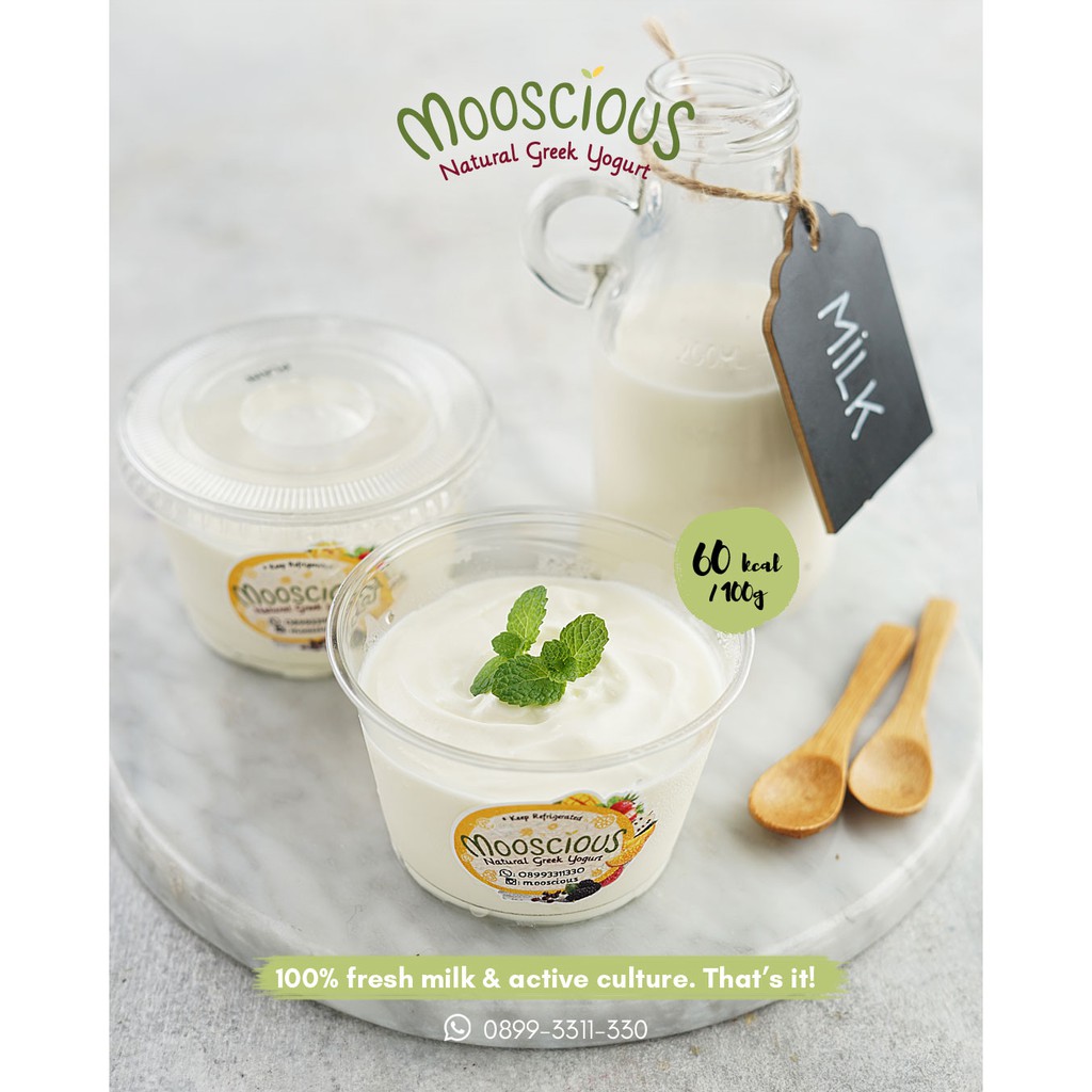 

Mooscious Natural Homemade Greek Yogurt Original Plain No Sugar 1 kg