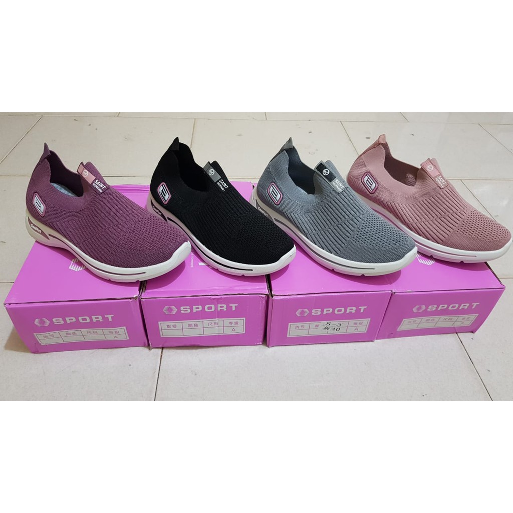 SEPATU SNEAKERS WANITA TANPA TALI IMPORT OLAHRAGA SANTAI NYAMAN DIPAKAI ANTI SLIP S3