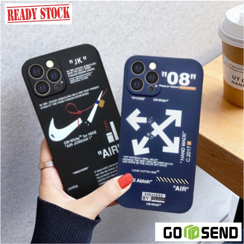 Case Liquid Oppo A5s A5 2020 A7 A9 2020 A11K A12 A15 A15S Reno 5 4G Reno 5 5G Casing White OFF X Nike Hybrid Dove With pelindung kamera