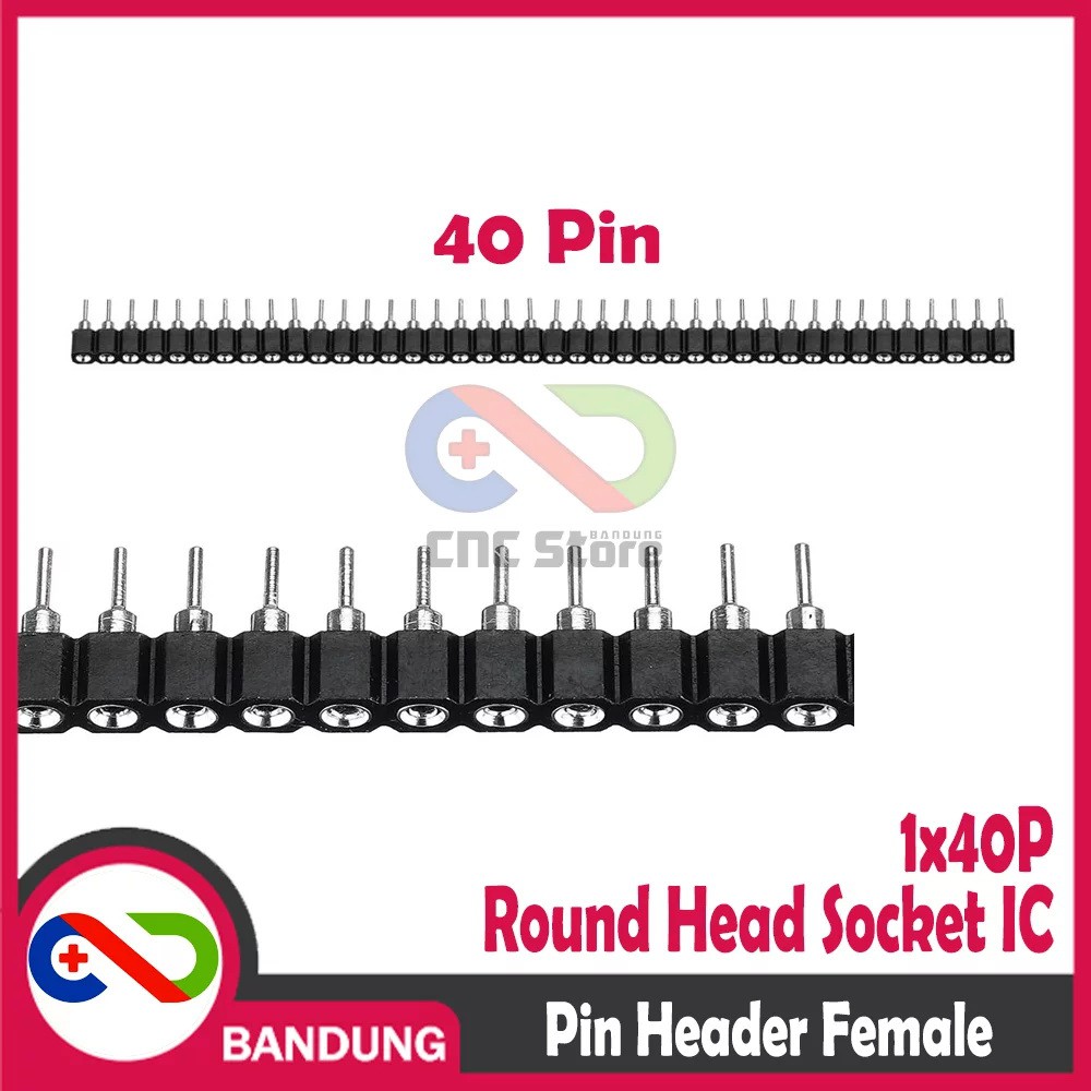 PIN HEADER FEMALE ROUND HEAD SOCKET IC SINGLE ROW 1X40 2.54MM