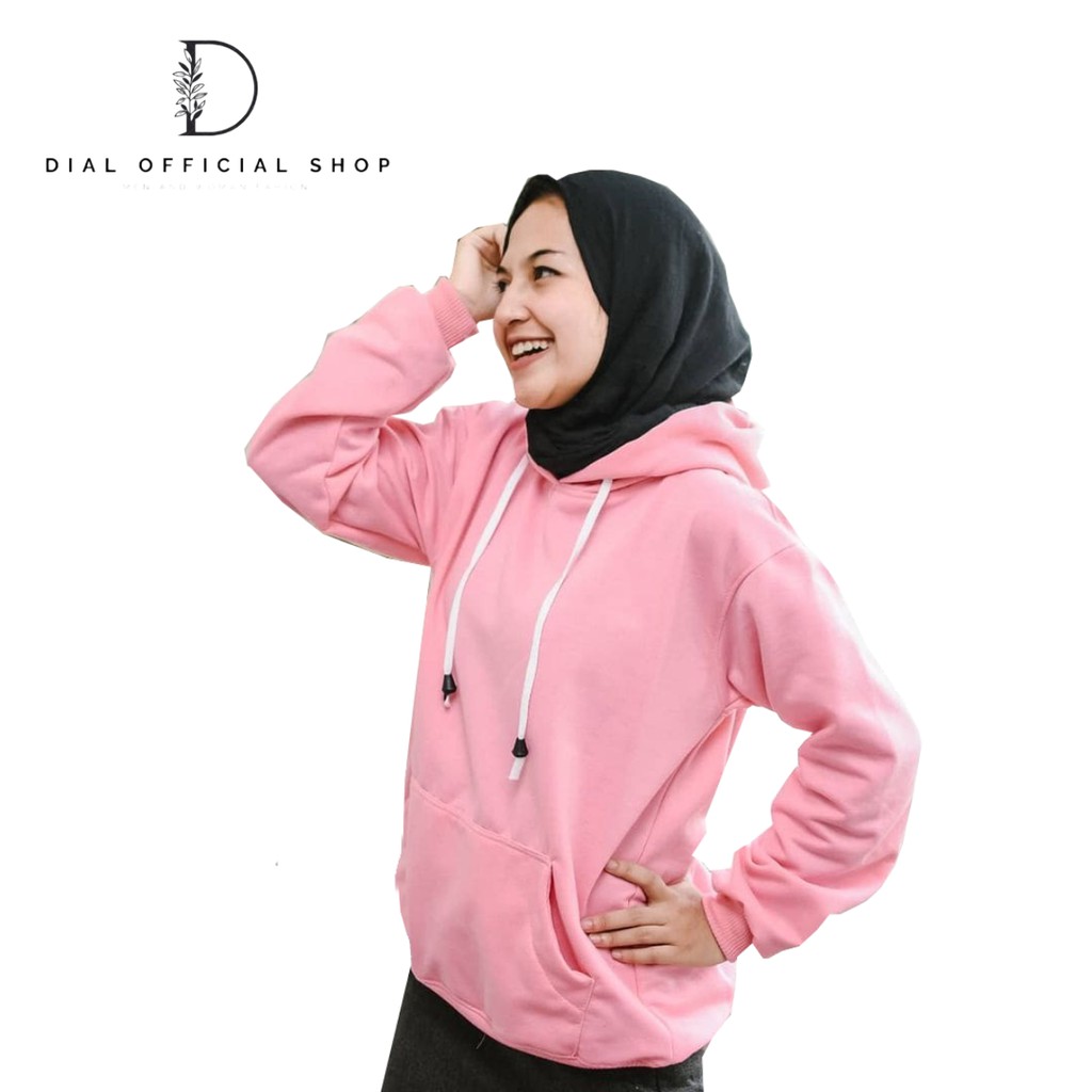 Dial Sweater Natural Hoodie Wanita Pria Unisex | Jaket Sweater Wanita | Suwiter Wanita Pria Tebal-Pink