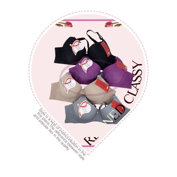 BH BRA FEMA WANITA CEWEK PREMIUM MOTIF PORI BUSA KAWAT PENGAIT 3 CUP BESAR IMPORT 9004