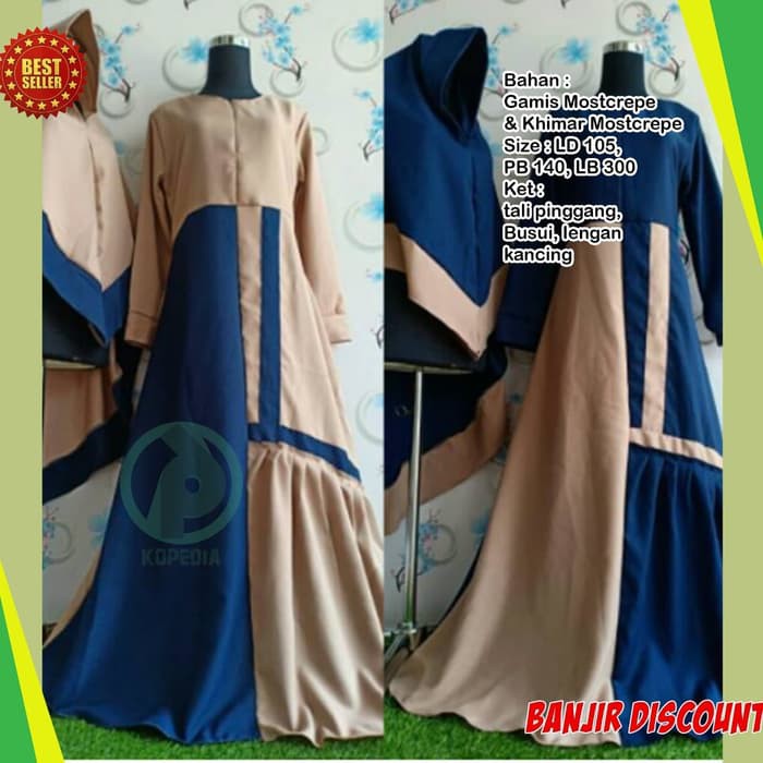 Baju Gamis Wanita Muslim Terbaru Syar'i Baju Muslimah Dewasa Modern - Hitam