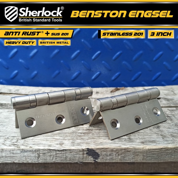 Engsel Stainless Steel 201 Ball Bearing Sherlock Engsel Pintu 3 Inch