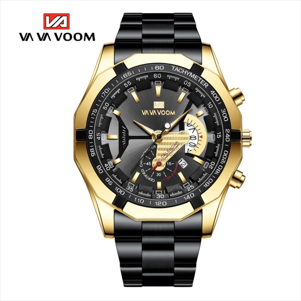 VAVA VOOM 238 Jam Tangan Pria Analog Tanggal Tahan Air Kulit Stainless Anti Karat Premium Original