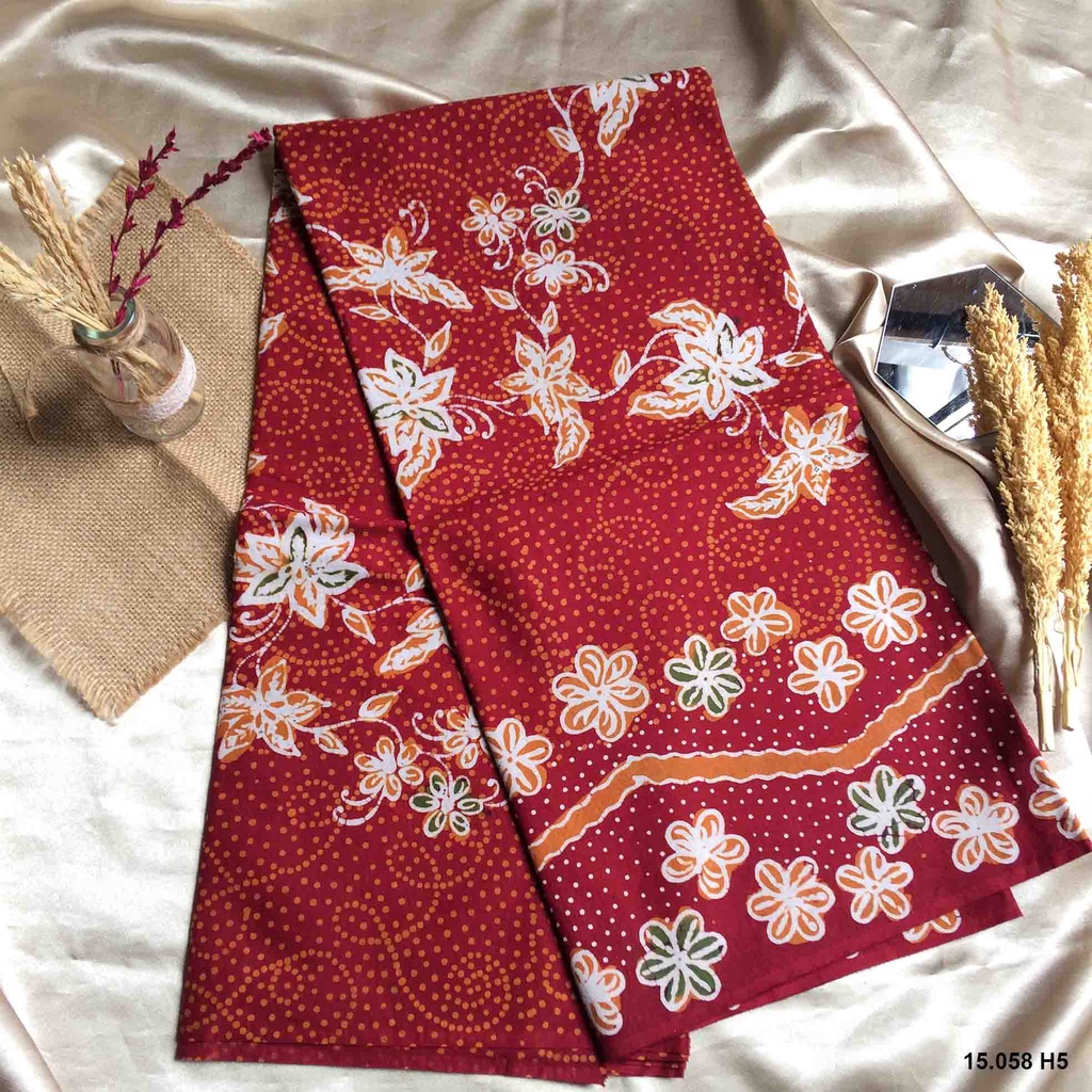 batik tulis asli madura -tumbuhan -edisi terbaru -warna merah -15.058 -batik wanita dan pria modern 