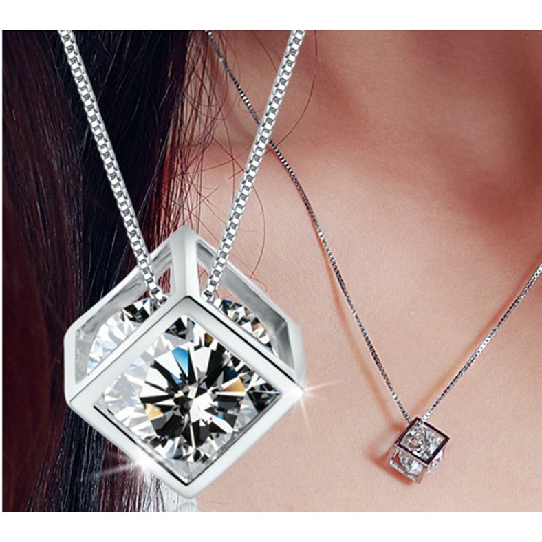 925 liontin perak murni untuk wanita liontin berlian perhiasan kalung fashion DZ-001