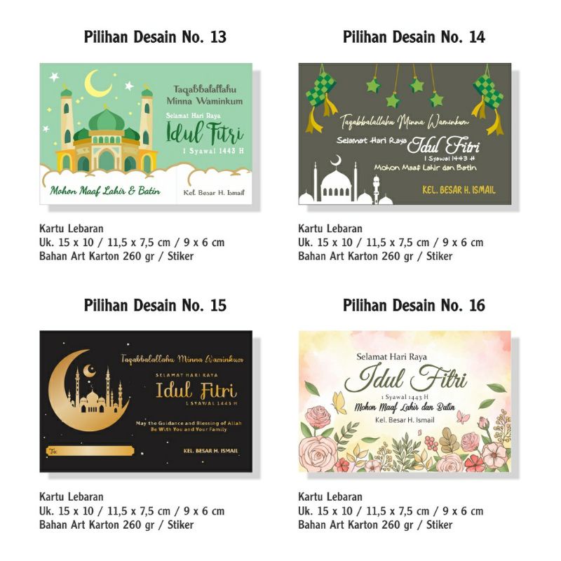 Stiker lebaran hari raya idul fitri ucapan lebaran hari raya