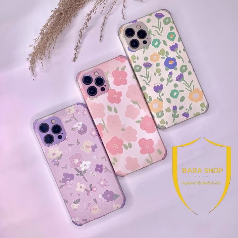 BARA | New! Leather Flower Case - Softcase fullcover For iPhone 7 8 SE2020 7+ 8+ X XS XR XSMAX 11 12 13 PRO MAX