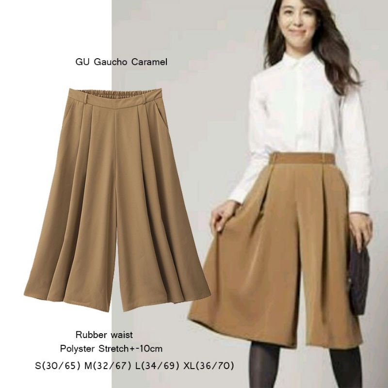 GU By UNIQLO Kulot Wanita Pendek Gaucho Pants Wanita