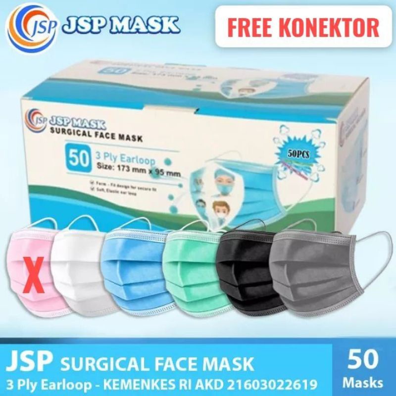 MASKER EARLOOP SURGICAL || JSP MASKER MEDIS EARLOOP / JSP Surgical face mask / Disposable mask / Mas