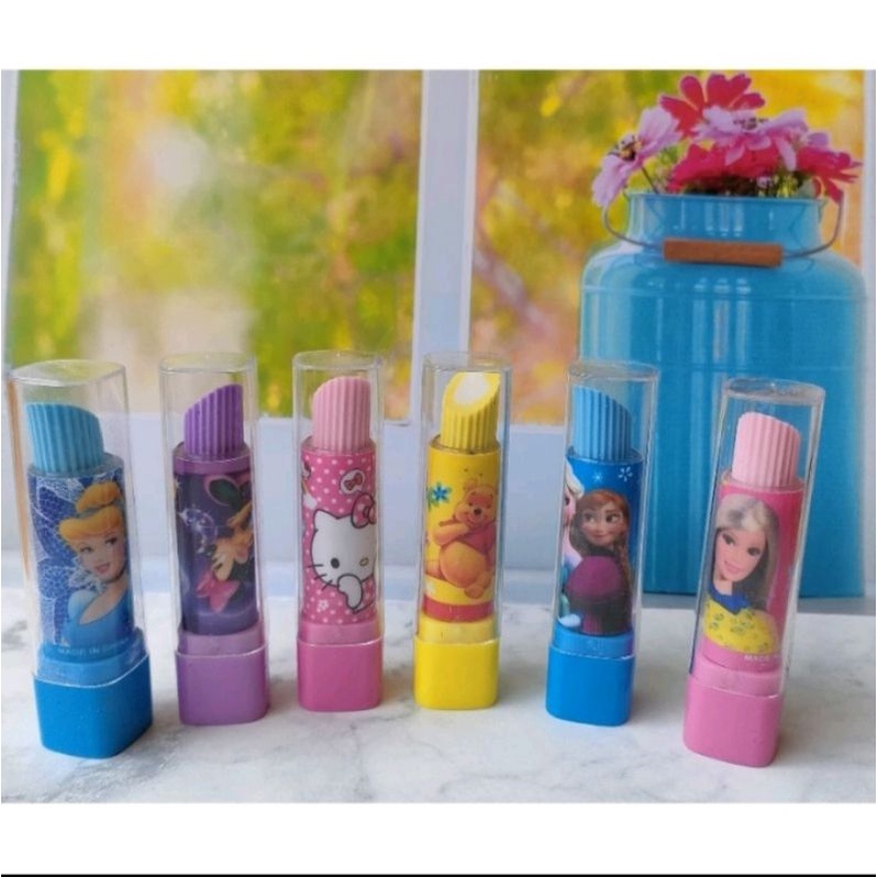 

Penghapus Lipstik Motif Karakter Frozen Princes Hello kitty Mainan Anak Edukasi