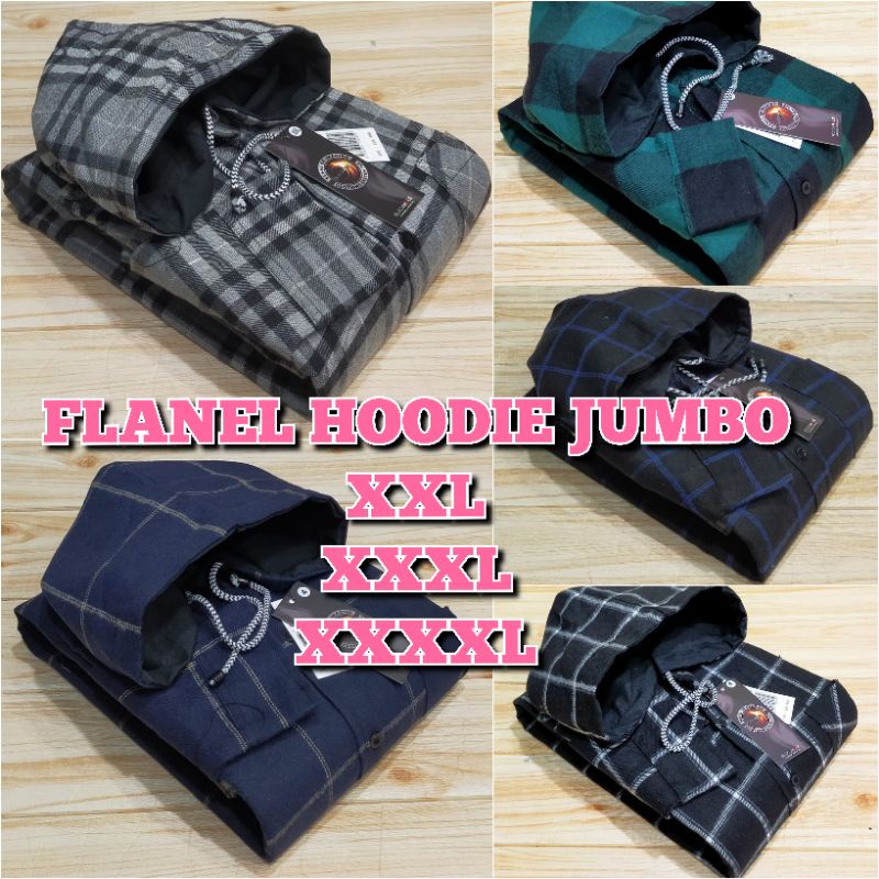 flanel Hoodie jumbo big size pria wanita  2xl 3xl 4xl lengan panjang - flanel kupluk big size pria- kemeja flanel bertopi size jumbo lengan panjang distro import