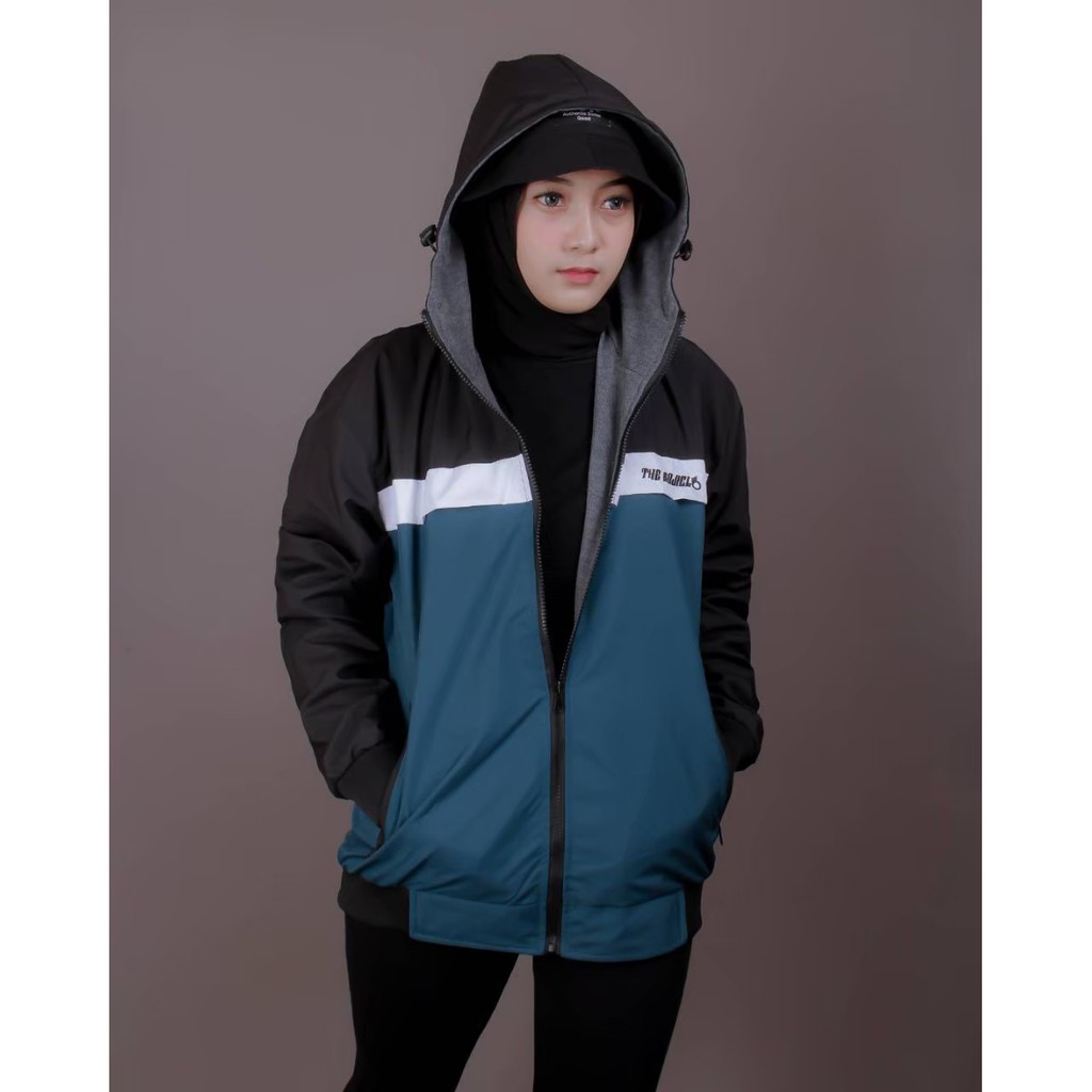 Jaket Zipper Parasut Bolak Balik Unisex Original Distro Zoyha_Store Jeket Bomber Terbaru