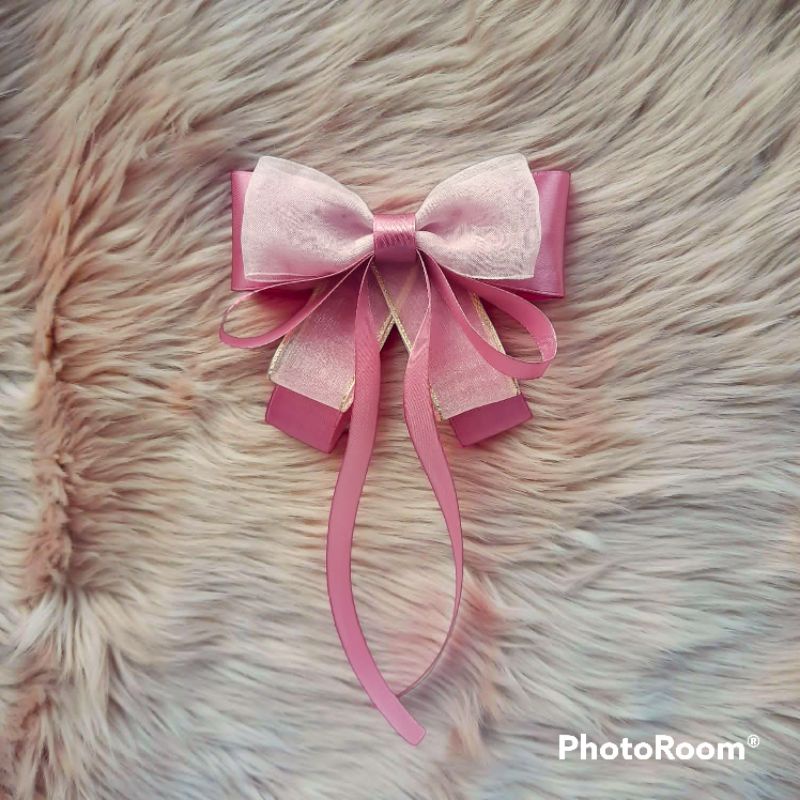 korean ribbon brooch pita hias aplikasi dekorasi