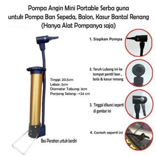 POMPA ANGIN PORTABLE MINI BAN SEPEDA/BOLA/BALON/MOTOR