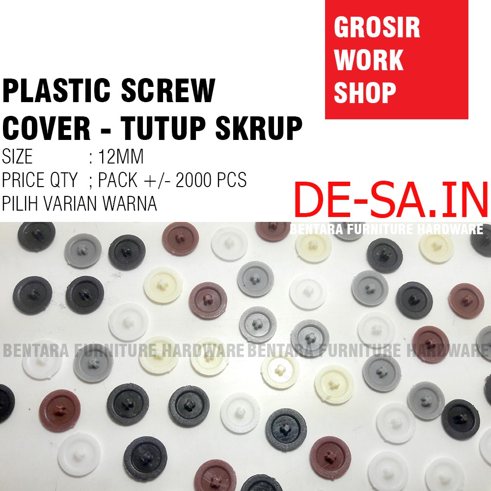 (GROSIR) 2000 PCS PLASTIK TUTUP SKRUP - SCREW COVER CAP (WORKSHOP)