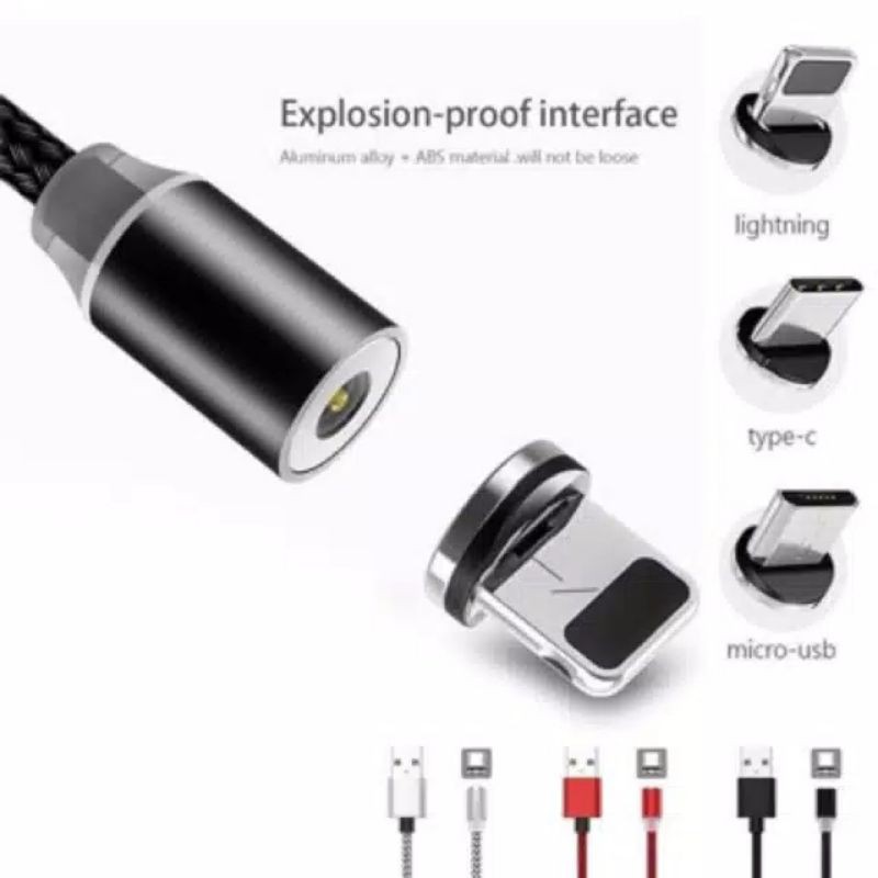 Kabel Charger Magnetic Pengisian Cepat Semua Android Samsung Oppo Vivo Asus Realme