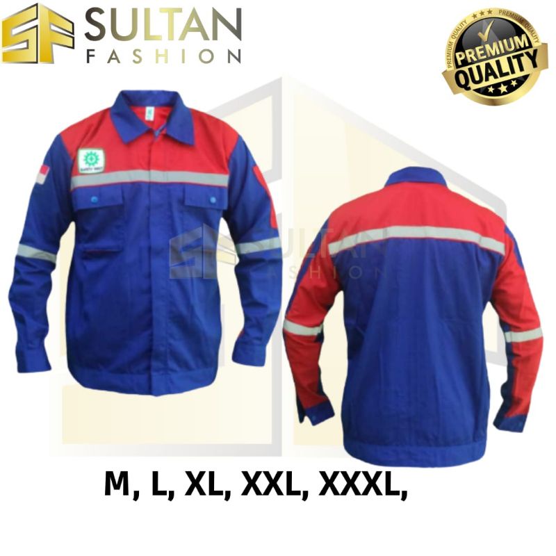 Wearpack Atasan/Wearpack Safety/kemeja Safety/ Warna Benhur Kombinasi Hitam,lengan pankang