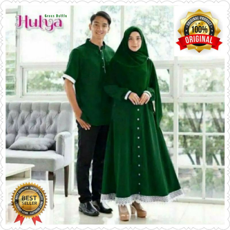 KHANSABATIK [BISA COD] TERMURAH ADA JUMBO!!! BAJU MUSLIM HULYA COUPLE PASANGAN SETELAN MUSLIM SYAR'I LEBARAN