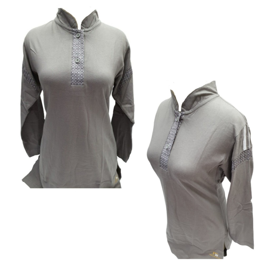 kaos olahraga katun cewek muslimah frasser 97880 panjang batik abu