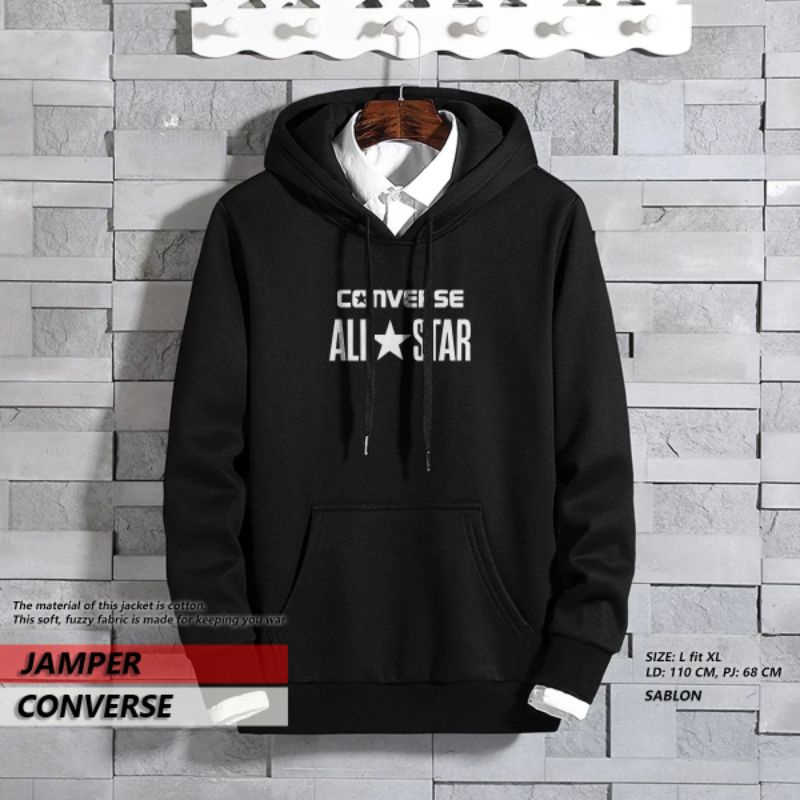 BOMBER HOODIE CONVERS SIZE L XL COD*JAKET PRIA*JAKET WANITA/BOMBER POLOS/HOODIE POLOS