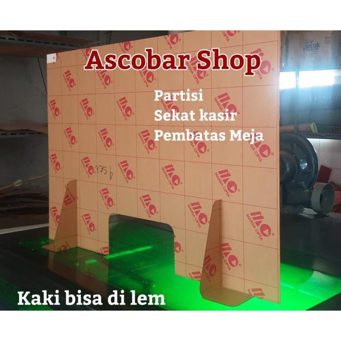 

Sekat Acrylic 2Mm Lebar 120X80Cm Meja Teller Kasir Partisi Pembatas