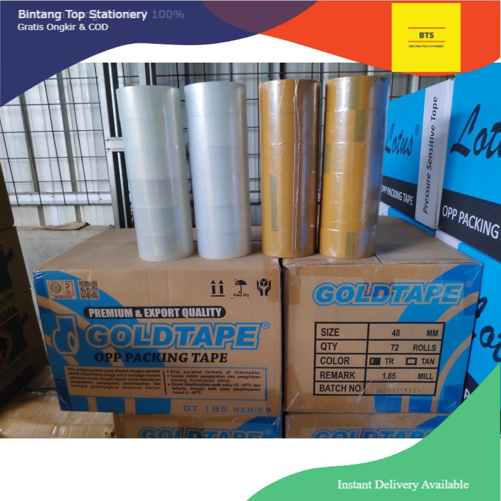 

[BTS] (Khusus GOJEK & GRAB) Lakban Goldtape Core Biru 72 yard 45mm (DUS)