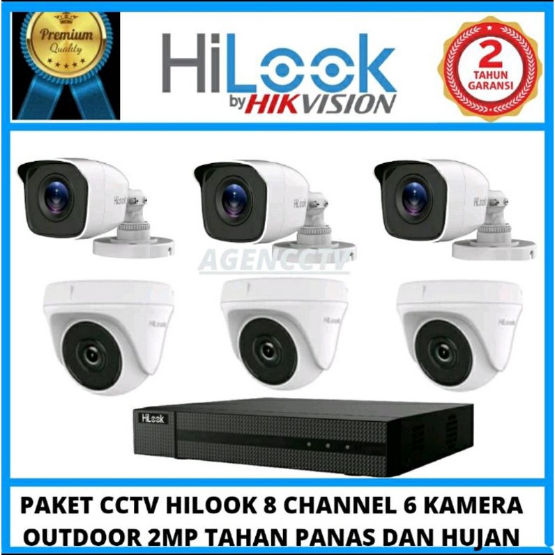 PAKET CCTV HILOOK 2MP AUDIO 8 CHANNEL 5 KAMERA KOMPLIT