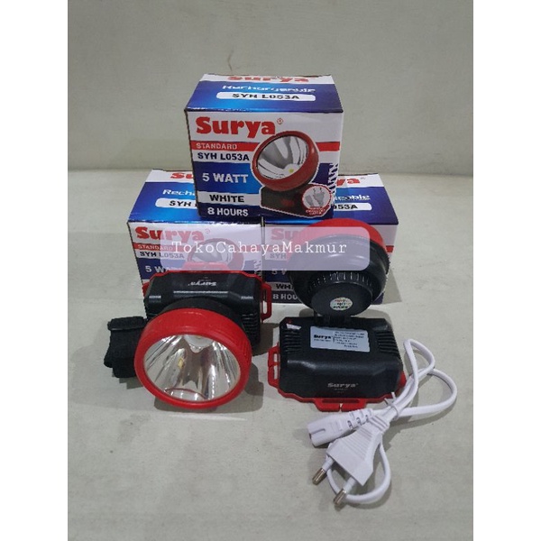 HeadLamp / Senter Kepala Rechargable 5w 5watt SYH L053A Surya Standart