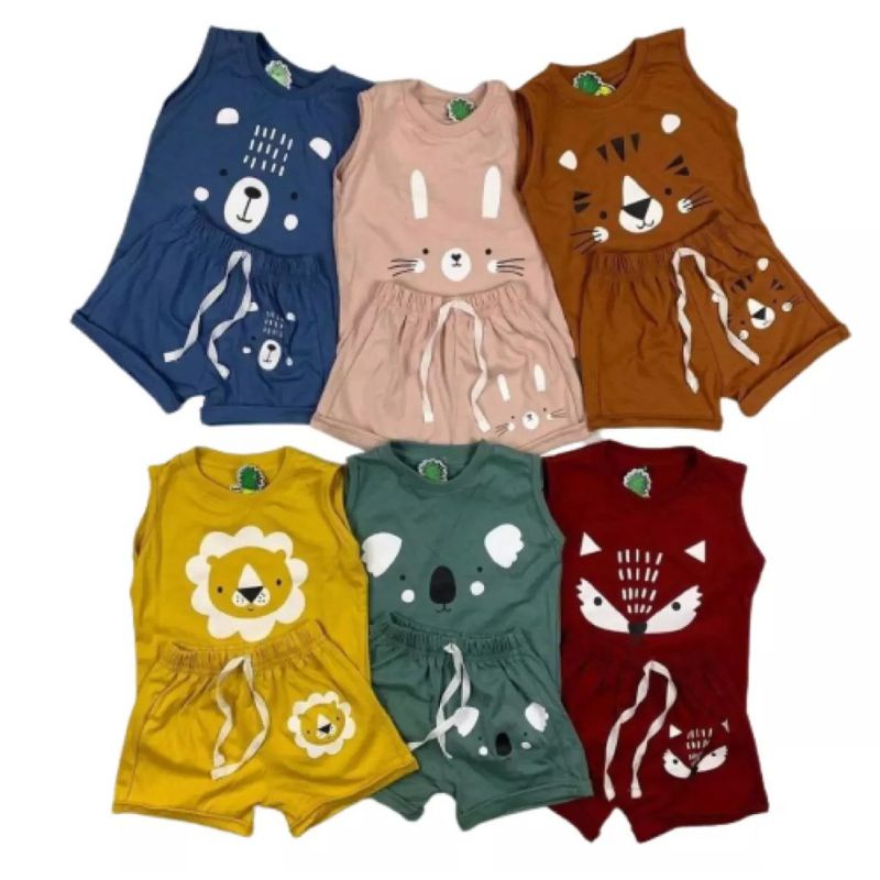 SETELAN UNISEX / SETELAN CEWEK COWOK // SETELAN LEKBONG KARAKTER / SETELAN ANAK POLOS USIA 1-5 TAHUN-2