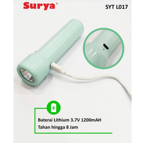 Senter Surya Minimalis SYT L017 Super Terang / Senter Led Kecil Mini SURYA L017 Sangat Terang