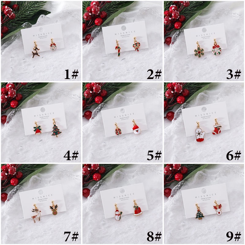 XiaoboACC Anting Tusuk Sterling Silver 925 Model Lonceng / Kaos Kaki Natal Untuk Wanita