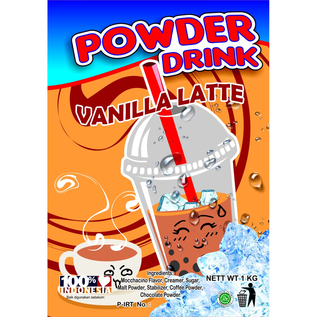 Bubuk Minuman Bubble Powder rasa  Vanilla Latte Javaland 1kg